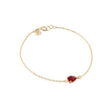 دستبند زنجیری طلا 18 عیار زنانه گالری شیدا مجد مدل اشک گارنت