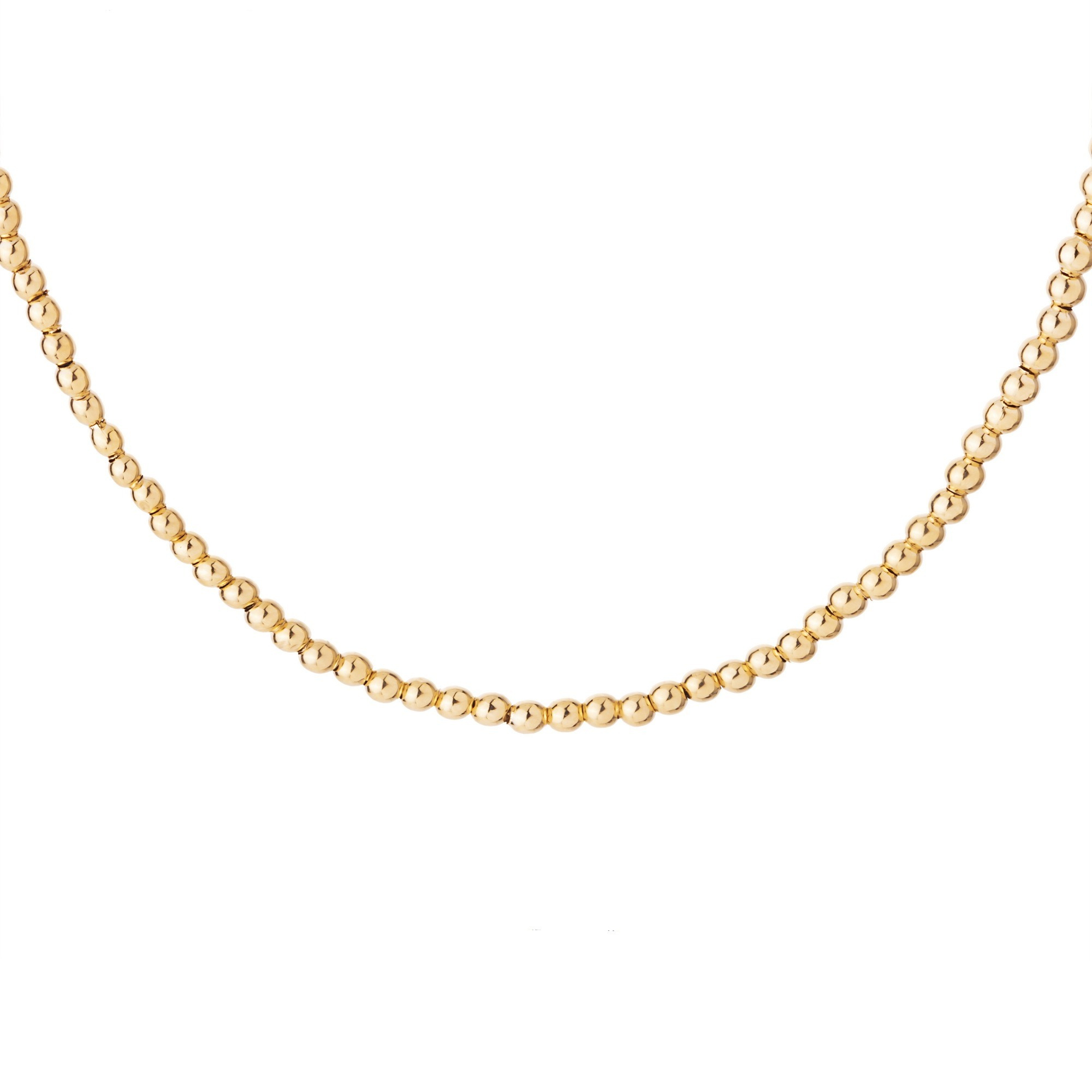 گردنبند طلا 18 عیار زنانه با زنجیر مهره‌ای گالری شیدا مجد مدل تمام گوی