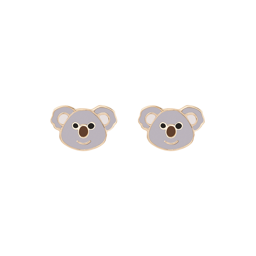 گوشواره طلا 18 عیار دخترانه گالری شیدا مجد مدل کوالا میناکاری